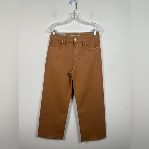 NWT Hudson Rosie High-Rise Wide Leg Ankle Jean Coated Denim Tobacco Brown Sze 30 - Picture 1 of 8